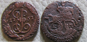 полушка 1767 года Монеты Екатерины II
